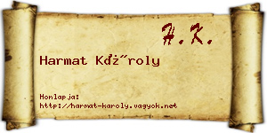 Harmat Károly névjegykártya